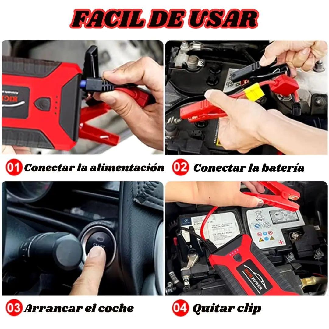 ARRANCADOR DE AUTOS CON INFLADOR DE LLANTAS MULTIFUNCIONAL