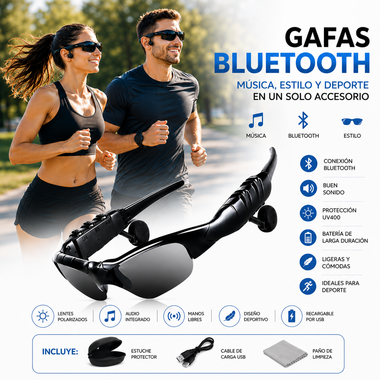 GAFAS BLUETOOTH CON AUDÍFONO