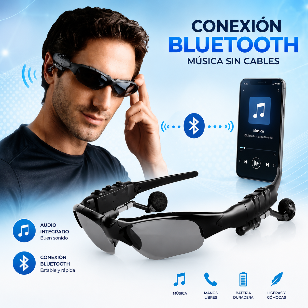 GAFAS BLUETOOTH CON AUDÍFONO