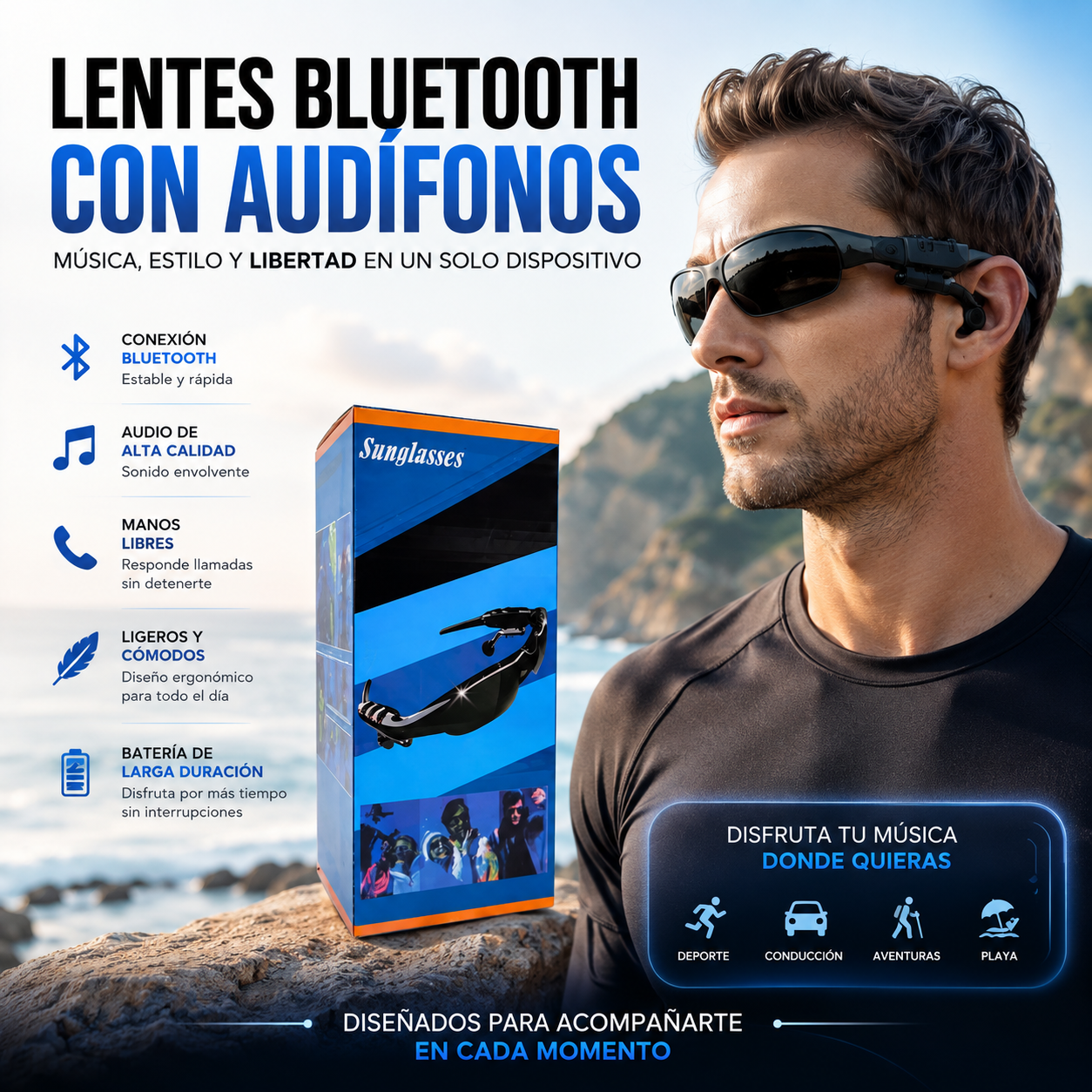 GAFAS BLUETOOTH CON AUDÍFONO
