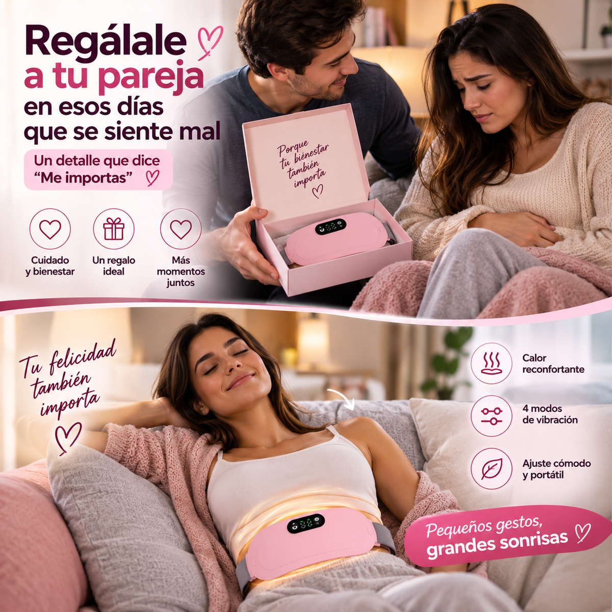 CINTURÓN TÉRMICO PARA CÓLICOS MENSTRUALES 💗