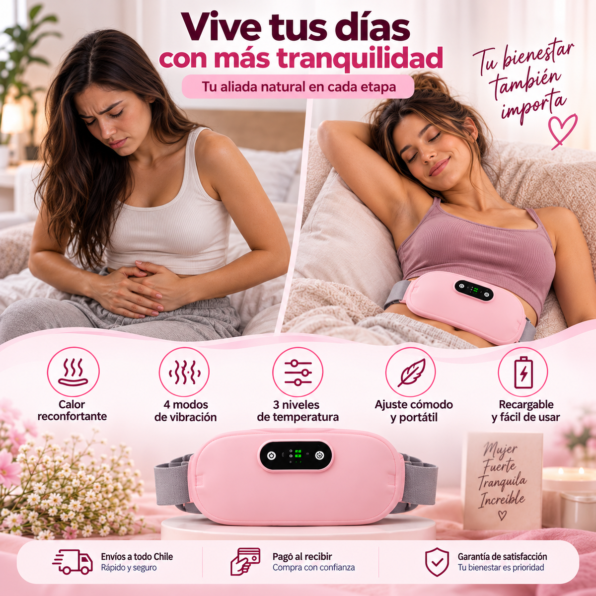 CINTURÓN TÉRMICO PARA CÓLICOS MENSTRUALES 💗